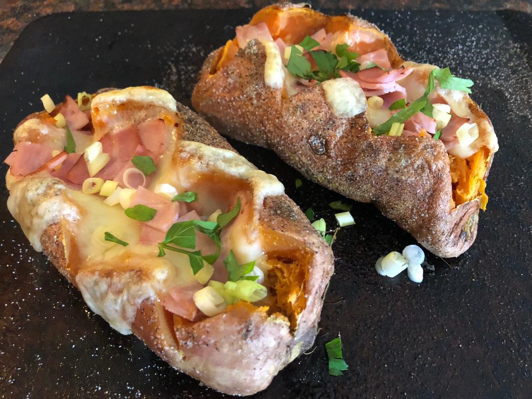 Ham & Cheese Sweet Potato