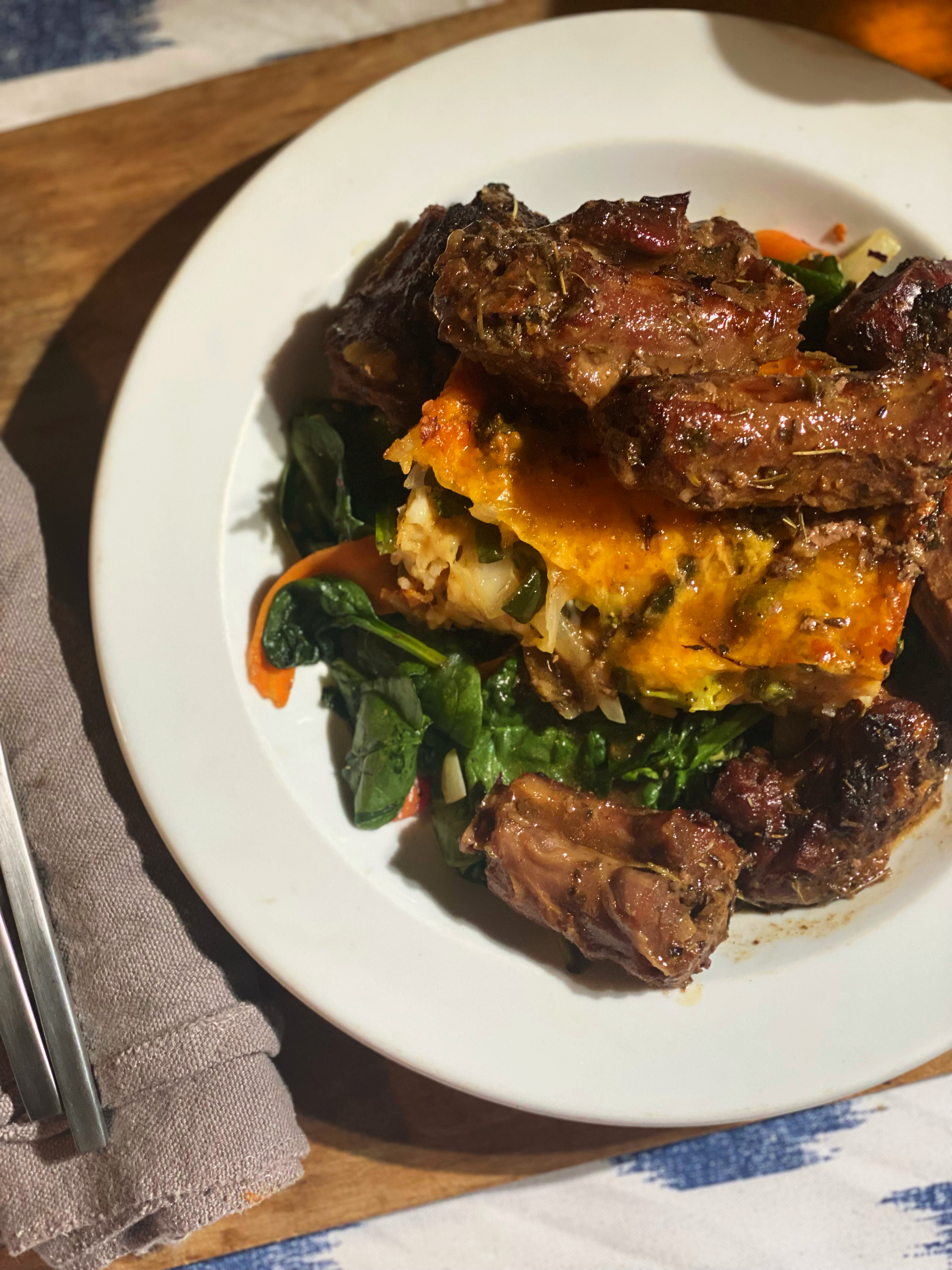 RoastedTurkey Necks & Broccoli and Pepper Rice and Cheese