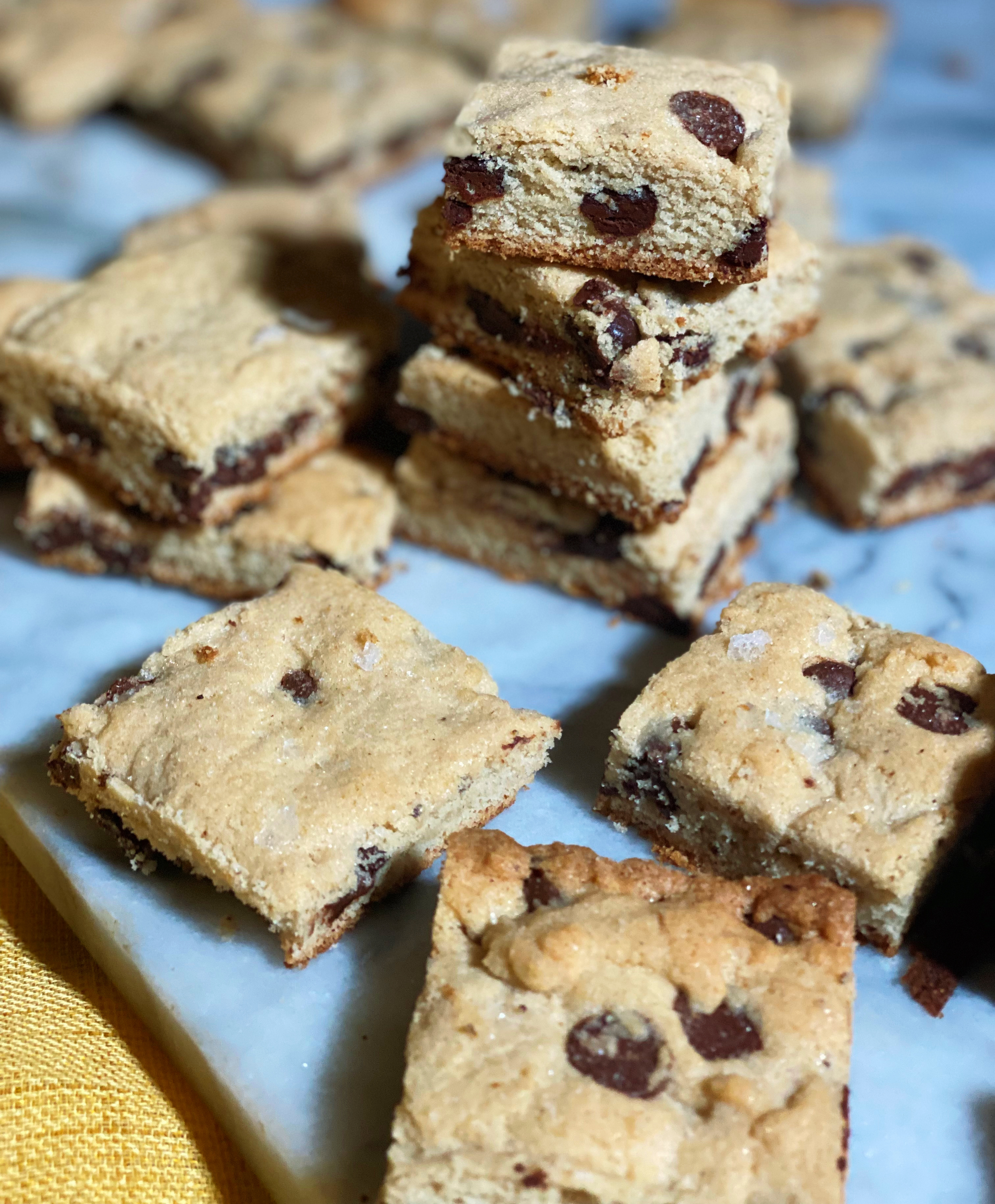 Gluten-Free Sea Salt Chocolate Chips Cookie Squares