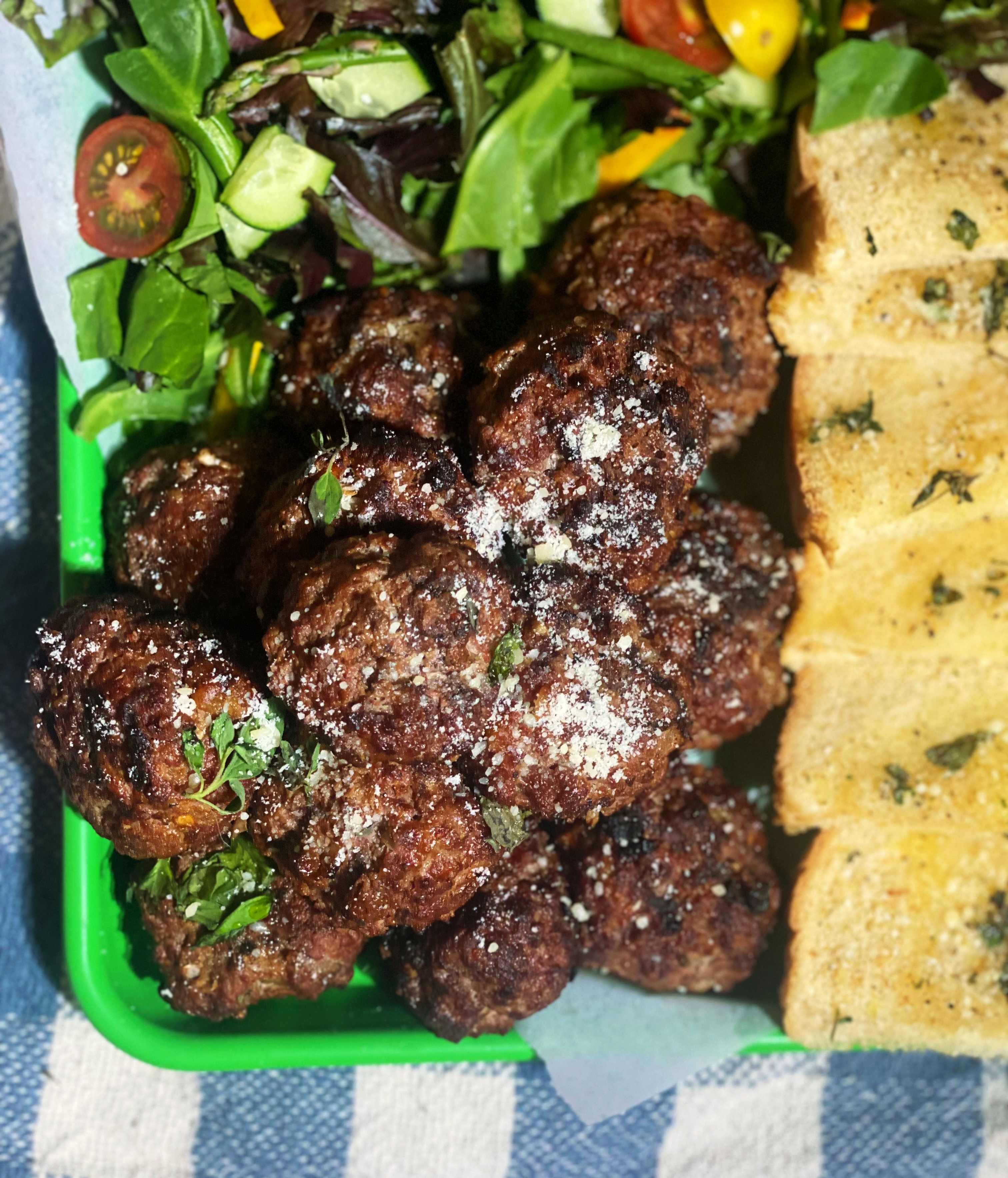 BBQ GRILLED MEATBALLS + TEXAS TOAST
