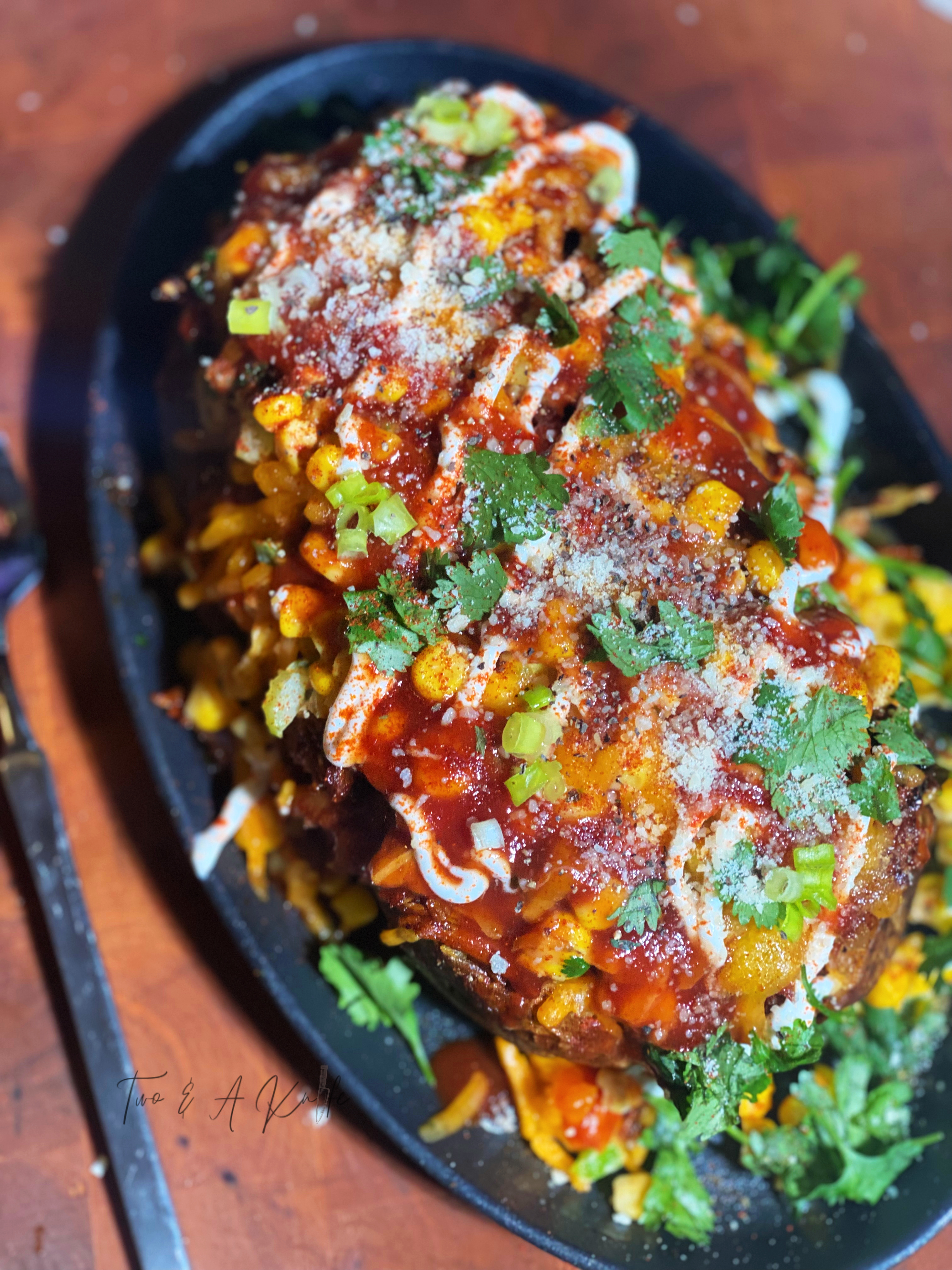 Elote & Shredded Pork Baked Potato 