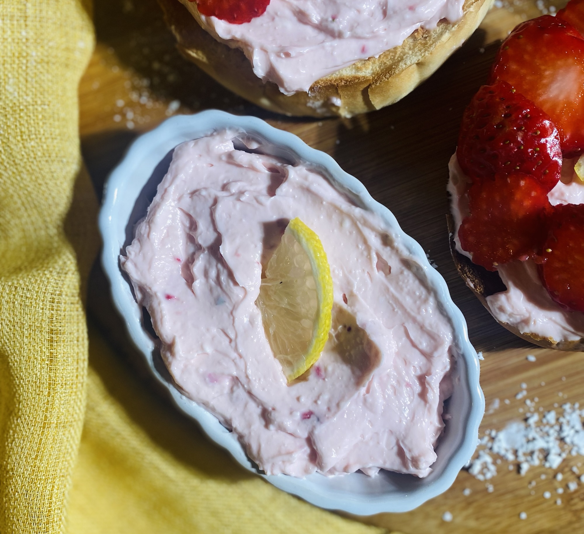 Pink Lemonade Cream Cheese Bagel