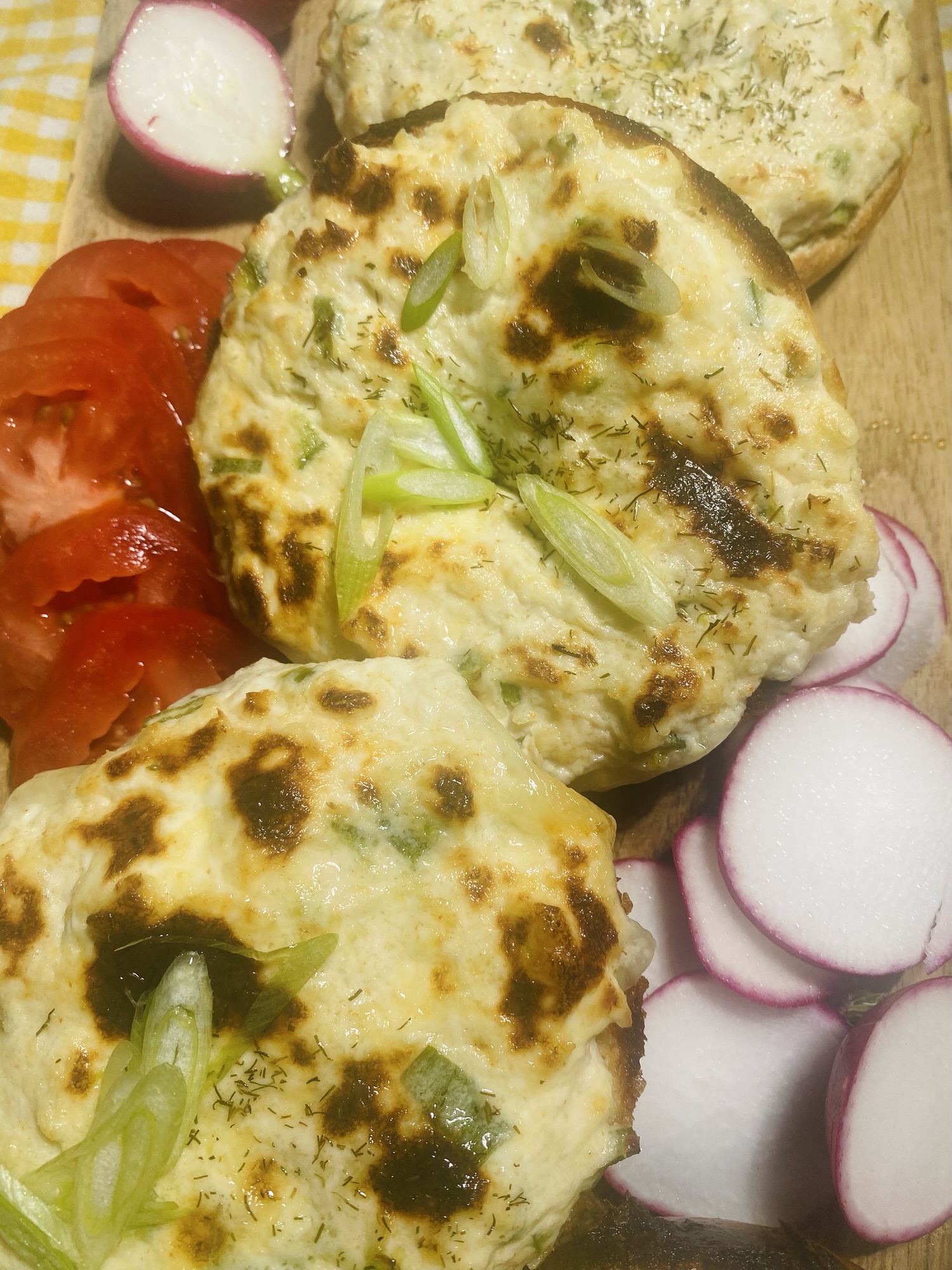 Crab & Cream Cheese Stuffed Bagels