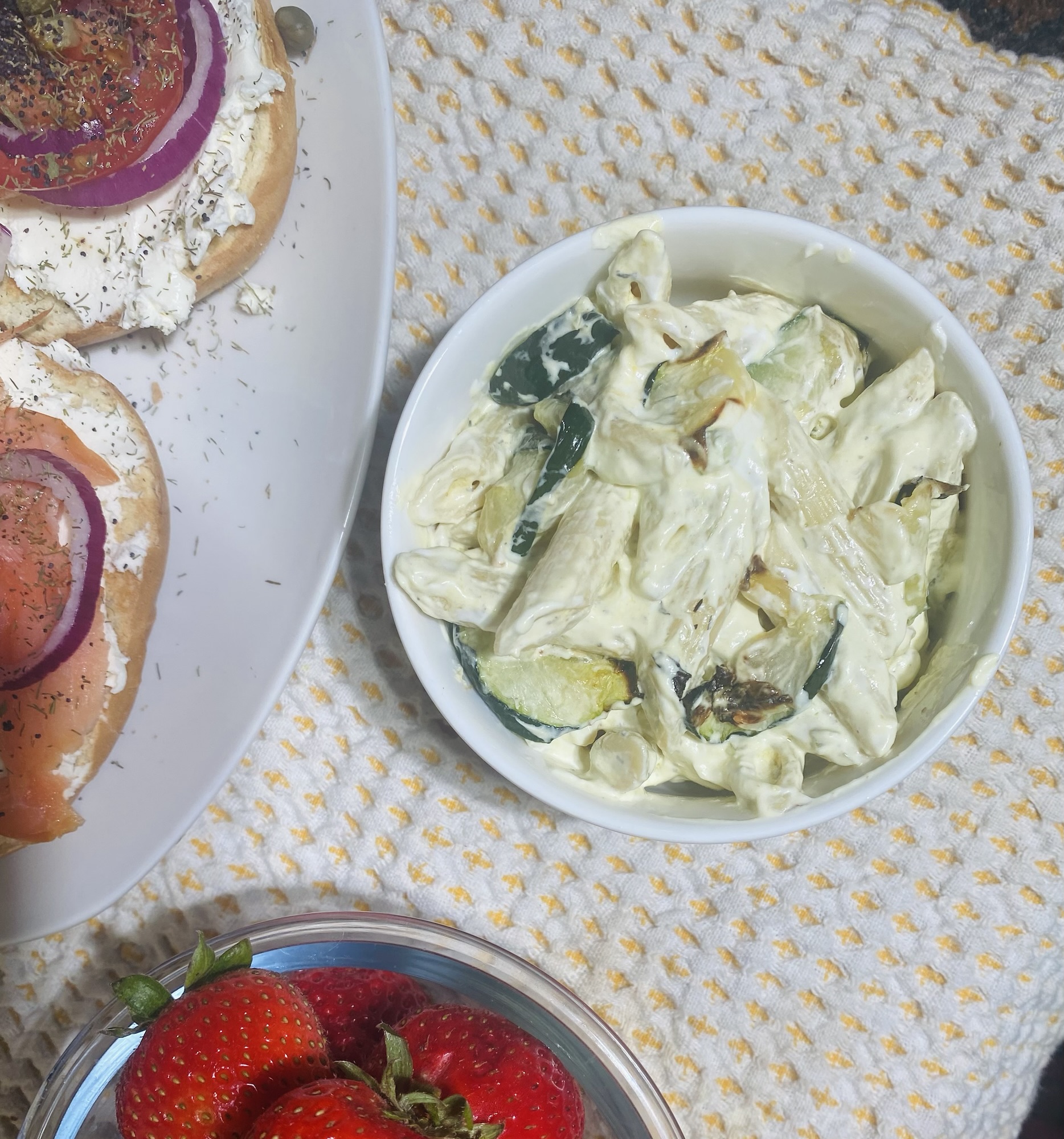 Roasted Cucumber Dill  Pasta Salad