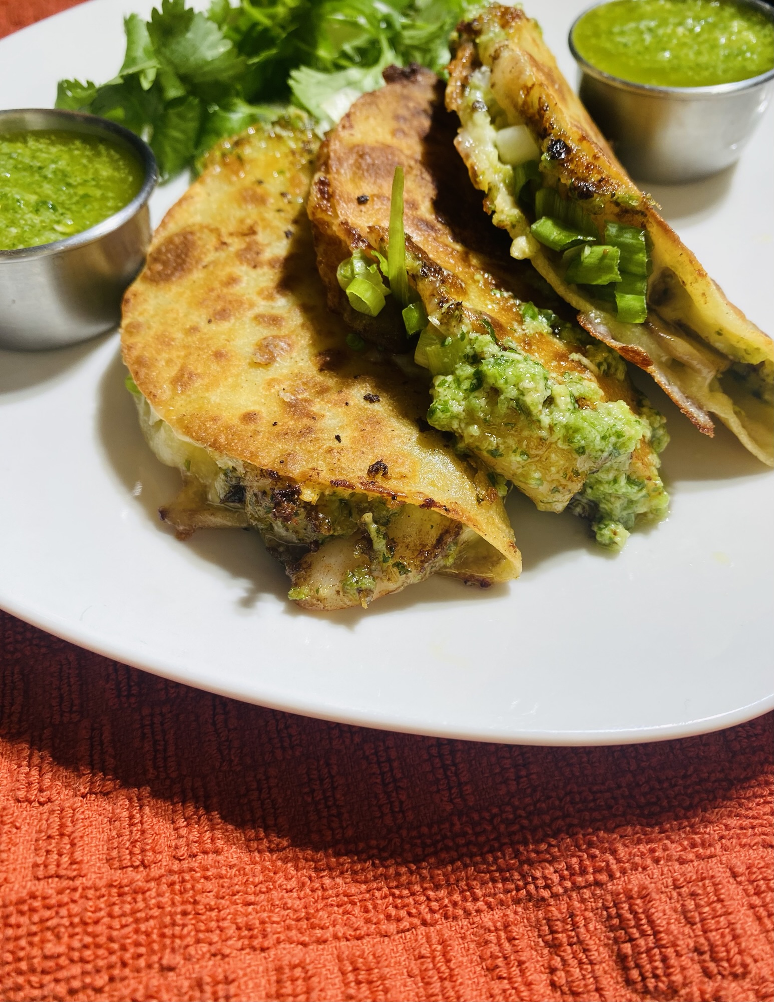 Crispy Shrimp Tacos w/ Jalapeño Pesto